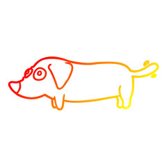 warm gradient line drawing little dog