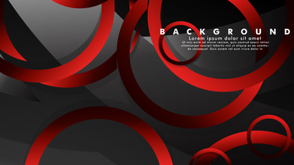 Abstract metal vector background with luxurious shiny red dark circles
