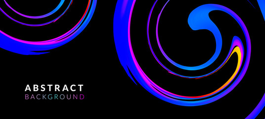 Fluid abstract background. Vibrant gradients and blend shapes. Neon color design templates for music, artistic and futuristic banner, poster, placards, identity, web design. Liquid ink background