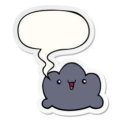 cartoon cloud and speech bubble sticker
