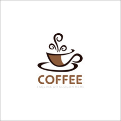 an elegant cup of coffee logo design