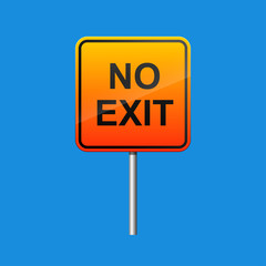 No exit sign vector illustration.