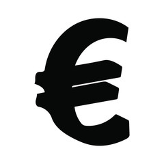 Euro silhouette isolated
