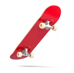 Fototapeten Red skateboard deck, isolated on white background. File contains a path to isolation © afxhome