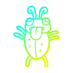 cold gradient line drawing funny cartoon bug