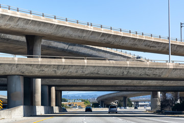 Freeway interchange in San Francisco bay area, California