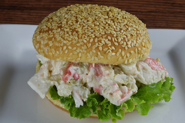 seafood salad sandwich
