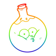 rainbow gradient line drawing cartoon potion