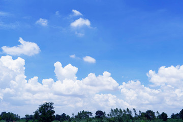 Blue sky with white clouds.