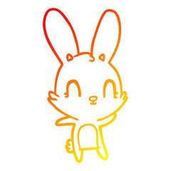 warm gradient line drawing cute cartoon rabbit
