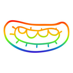 rainbow gradient line drawing cartoon mouth