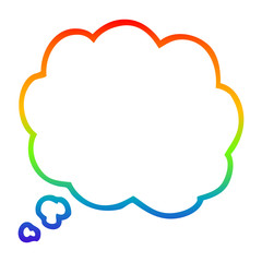 rainbow gradient line drawing cartoon thought bubble