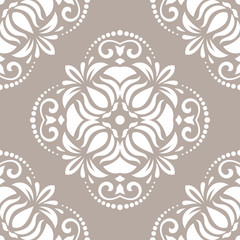 Orient classic white pattern. Seamless abstract background with vintage elements. Orient background