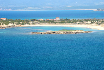 Vista della spiaggia di Sa Mesa Longa