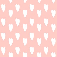Seamless pattern with cute cartoon hearts, for decor of cloth, children's room, vector image