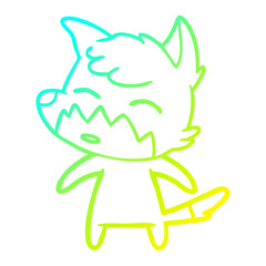 cold gradient line drawing cartoon fox