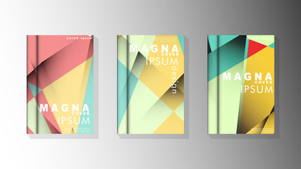 Gradient minimal geometric pattern. design of the triangle cover background. pastel colors