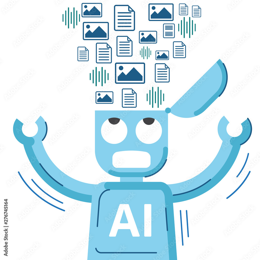 Fototapete ai robot is learning and getting data.