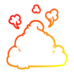 warm gradient line drawing cartoon poop