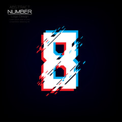 Modern number eight template, abstract of character vector