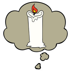 cartoon candle and thought bubble
