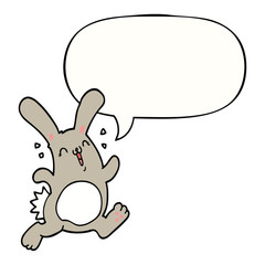 cartoon rabbit and speech bubble