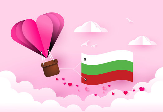Heart air balloon with Flag of Bulgaria for independence day or something similar