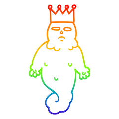rainbow gradient line drawing cartoon spooky ghost king
