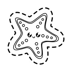 patch of cute starfish animal kawaii