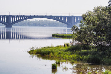 cityscape with bridge and river view