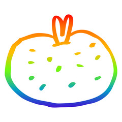 rainbow gradient line drawing cartoon tomato