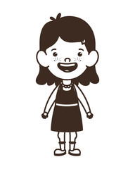 silhouette of student girl standing on white background