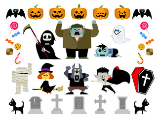 ハロウィンのイラストセット02