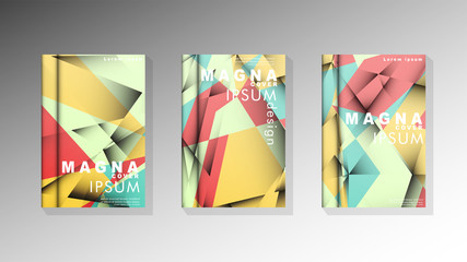 Gradient minimal geometric pattern. design of the triangle cover background. pastel colors