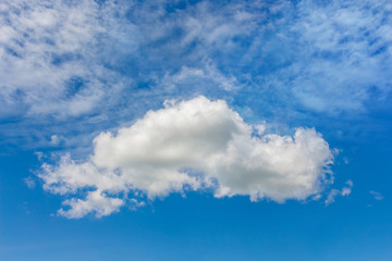 Obraz premium Blue sky with white clouds of various shapes in sunny weather_