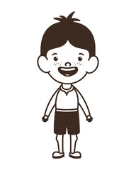 silhouette of student boy standing on white background