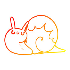 warm gradient line drawing cute cartoon snail