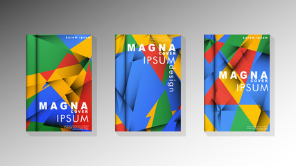 Gradient minimal geometric pattern. the design of the triangle cover background with colors