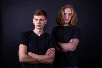 Portrait photo of two young caucasian adults