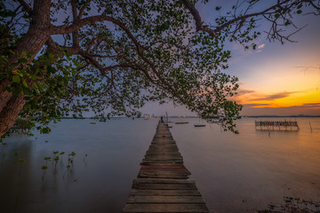 Fototapeta na wymiar Panorama Sunset at bintan batam island wonderful Indonesia
