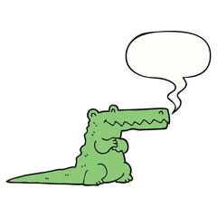 cartoon crocodile and speech bubble