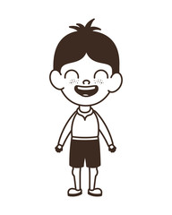 silhouette of student boy standing on white background