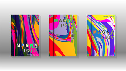 Abstract cover with wave elements. book design concept. Futuristic business layout. Digital poster template. Design Vector - eps10