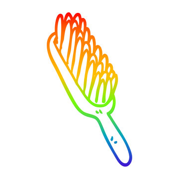 recommend clip art: rainbow gradient line drawing cartoon hair brush