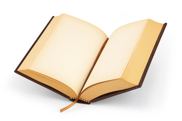 open blank hardcover book - clipping path