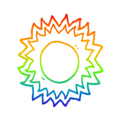 rainbow gradient line drawing cartoon sun