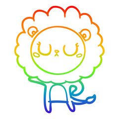 rainbow gradient line drawing cartoon lion