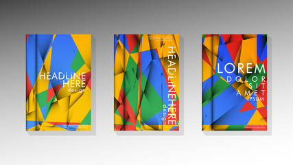 Gradient minimal geometric pattern. the design of the triangle cover background with colors