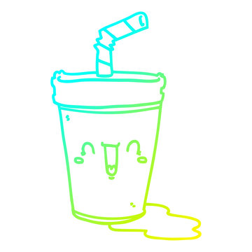 recommend clip art: cold gradient line drawing cute cartoon soda