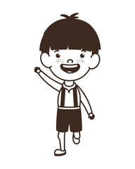 silhouette of student boy standing on white background